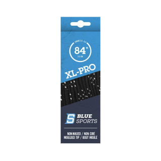 Laces Blue Sports XL-PRO Cotton black/white 84"/213cm