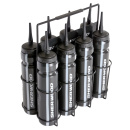 SHER-WOOD Metal Carrier with 8 black bottles